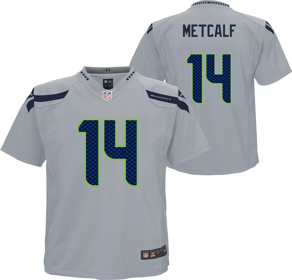 Nike Boys' Seattle Seahawks D.K. Metcalf #14 Navy Game Jersey
