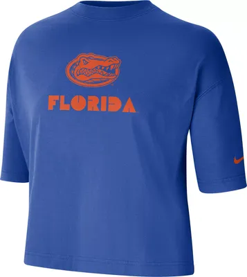 Nike Women's Florida Gators Blue Dri-FIT Cropped T-Shirt