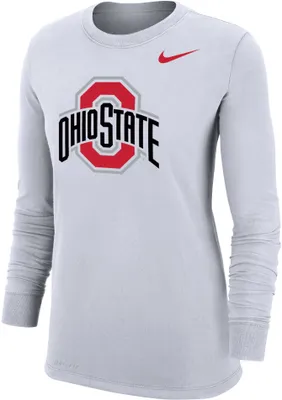 Nike Women's Ohio State Buckeyes Scarlet Dri-FIT Cotton Long Sleeve T-Shirt