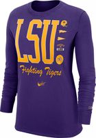 Dick's Sporting Goods Nike Women's LSU Tigers White Dri-FIT Cotton Long  Sleeve T-Shirt