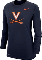 Nike Women's Virginia Cavaliers Blue Dri-FIT Cotton Long Sleeve T-Shirt