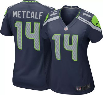  DK Metcalf Jersey #14 Seattle Custom Stitched Blue/Old