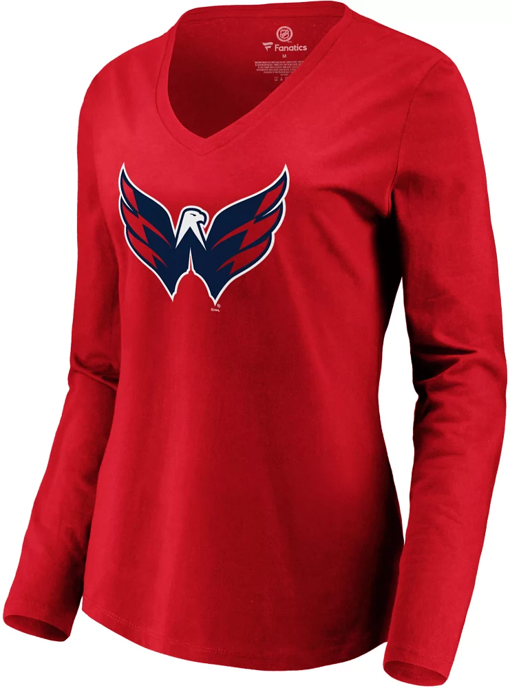 NHL Women's Washington Capitals Team Poly Red V-Neck T-Shirt