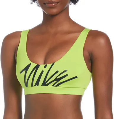 Nike Women's Multi Logo Scoop Neck Bikini Top