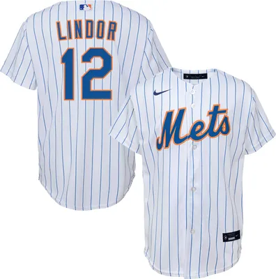 Nike Youth New York Mets Francisco Lindor #12 White Replica Jersey