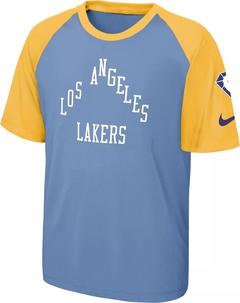 Dick's Sporting Goods Nike Youth 2021-22 City Edition Los Angeles Lakers  Blue Pregame Shirt