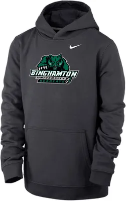 Nike Youth Binghamton Bearcats Grey Club Fleece Pullover Hoodie