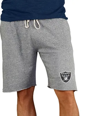 NFL Team Apparel Men's Las Vegas Raiders Grey Mainstream Terry Shorts
