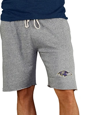 NFL Team Apparel Men's Baltimore Ravens Grey Mainstream Terry Shorts