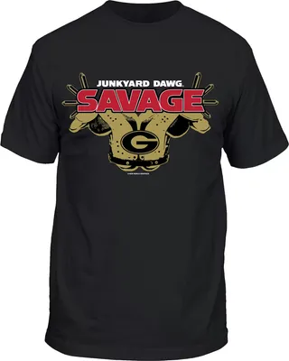 New World Graphics Men's Georgia Bulldogs Savage Football Black T-Shirt