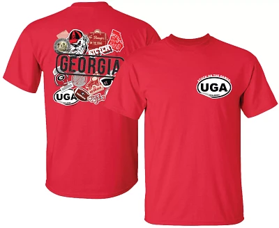 New World Graphics Men's Georgia Bulldogs Red Stickers T-Shirt