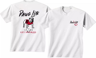 New World Graphics Men's Georgia Bulldogs Get Hooked White T-Shirt