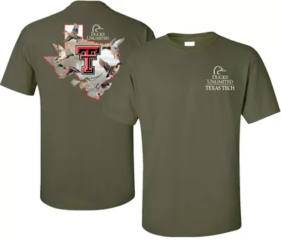 New World Graphics Men's Texas Tech Red Raiders Green Ducks Unlimited Graphic T-Shirt