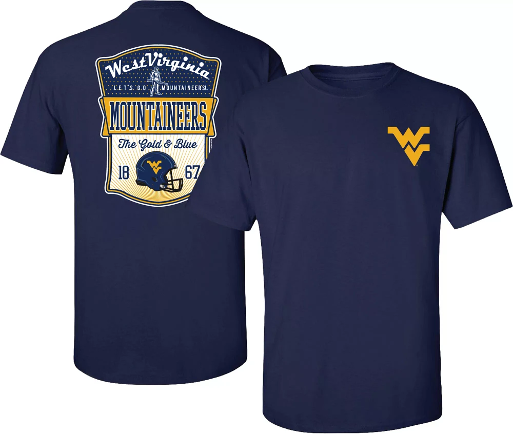 New World Graphics Men's West Virginia Mountaineers Blue Shield T-Shirt