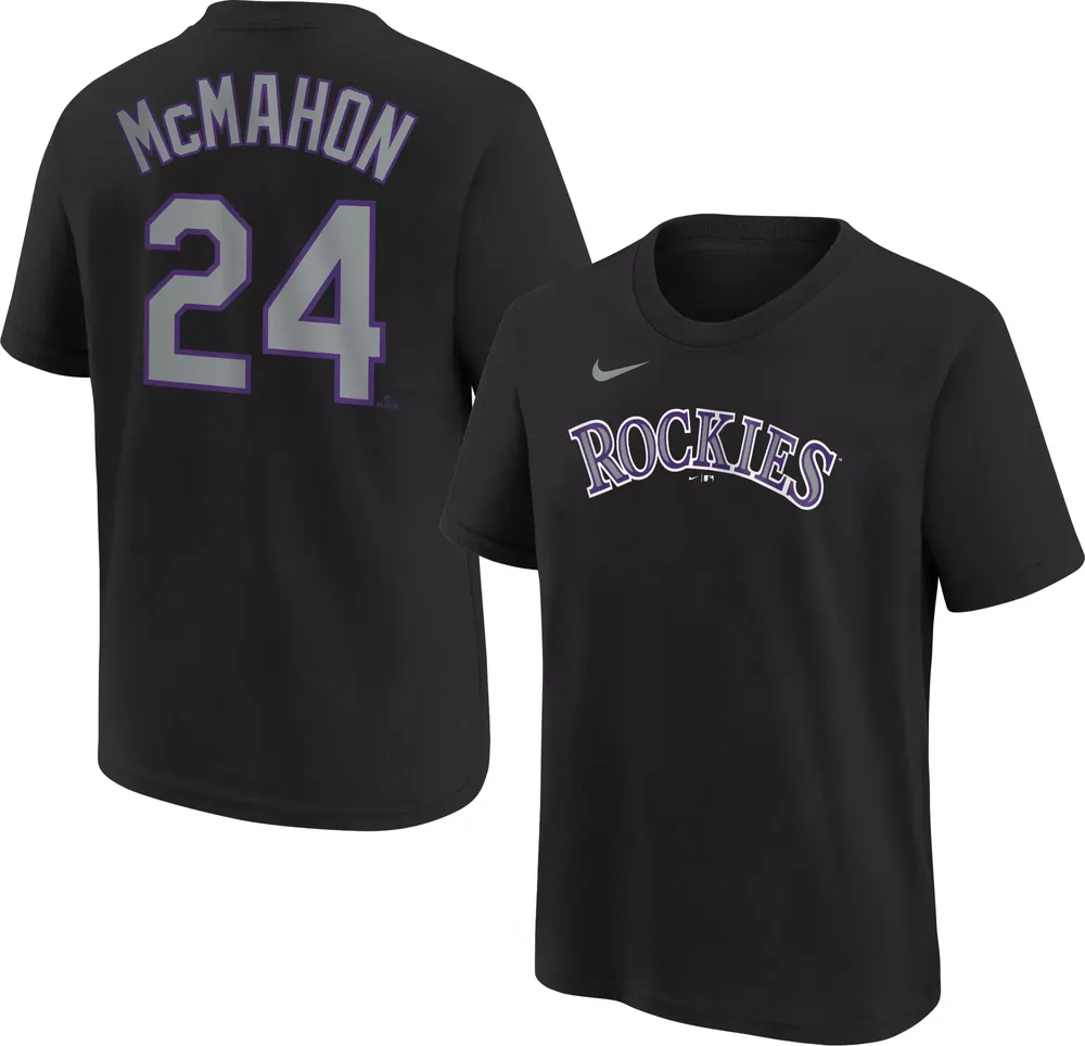 Nike Youth Colorado Rockies Ryan McMahon #24 Black T-Shirt