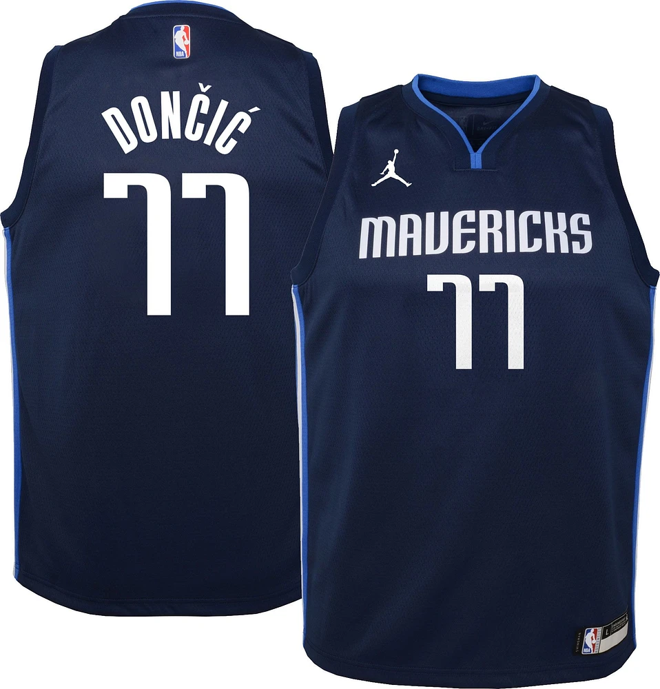 Jordan Youth Dallas Mavericks Luke Doncic #77 Navy Statement Jersey