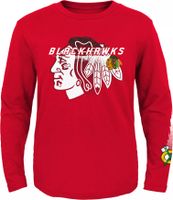 NHL Youth Chicago Blackhawks Red Corked Ice Long Sleeve T-Shirt