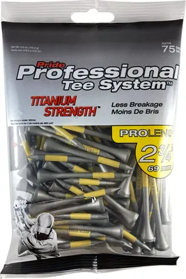 Pride PTS 2.75" Black Titanium Strength Wood Golf Tees - 75 Pack