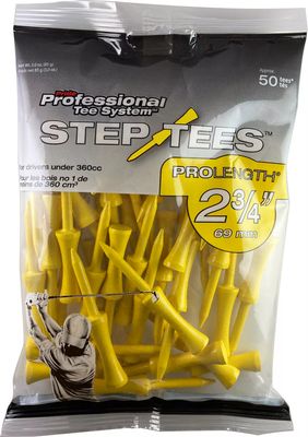 Pride PTS 2.75" Yellow Step Golf Tees - 50 Pack
