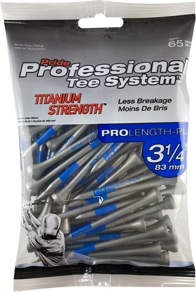 Pride PTS 3.25" Black Titanium Strength Wood Golf Tees - 65 Pack