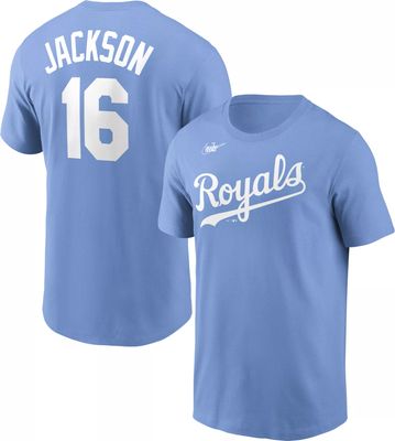 Retro Bo Jackson Kansas City Royals #16 Blue Mens Large Baseball Jersey