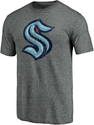 NHL Seattle Kraken Logo Navy Tri-Blend T-Shirt