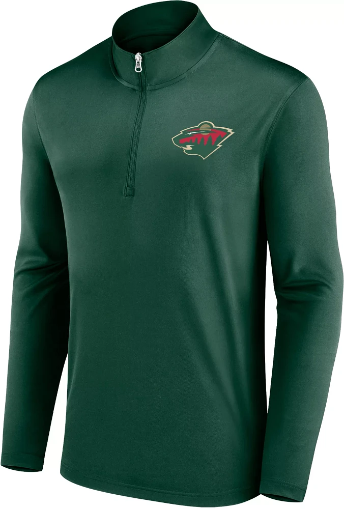 NHL Minnesota Wild Team Poly Green Quarter-Zip Pullover Shirt