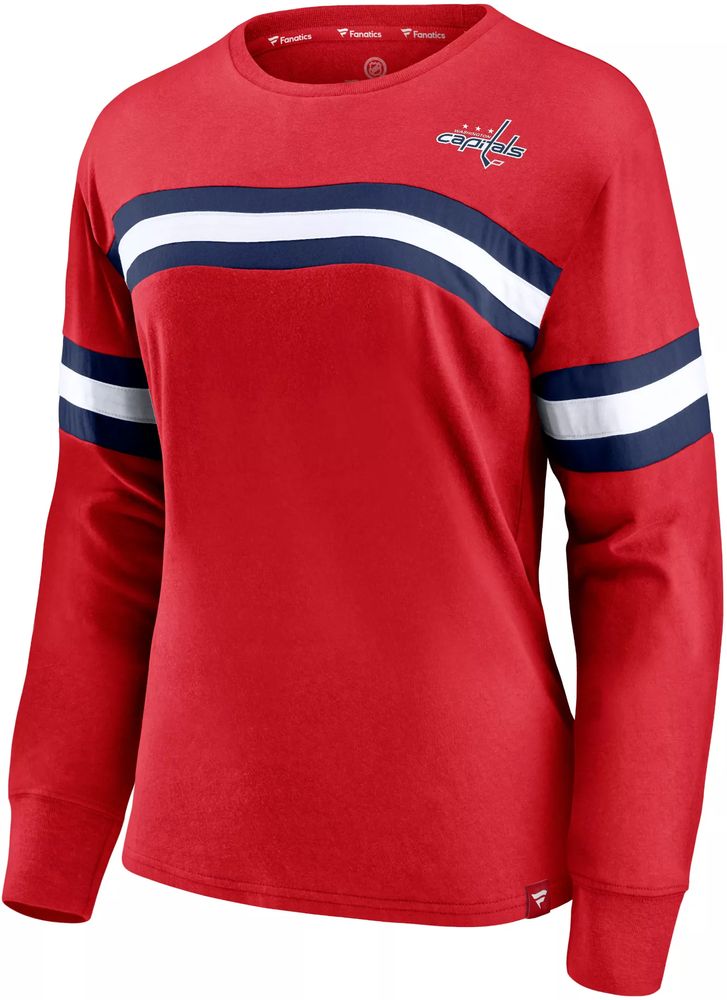Women's Washington Nationals Red Oversized Spirit Jersey V-Neck T-Shirt