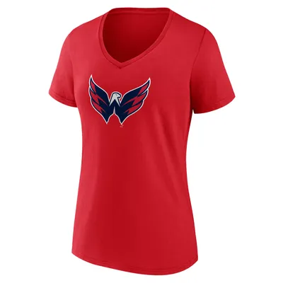 NHL Women's Washington Capitals Team Red V-Neck T-Shirt