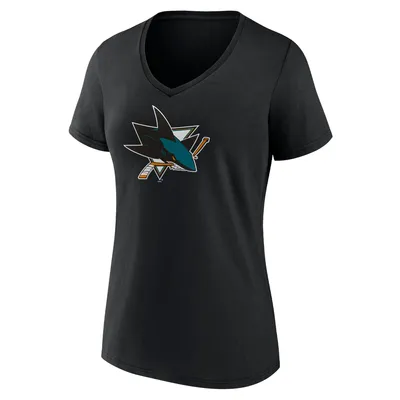 NHL Women's San Jose Sharks Team Black V-Neck T-Shirt