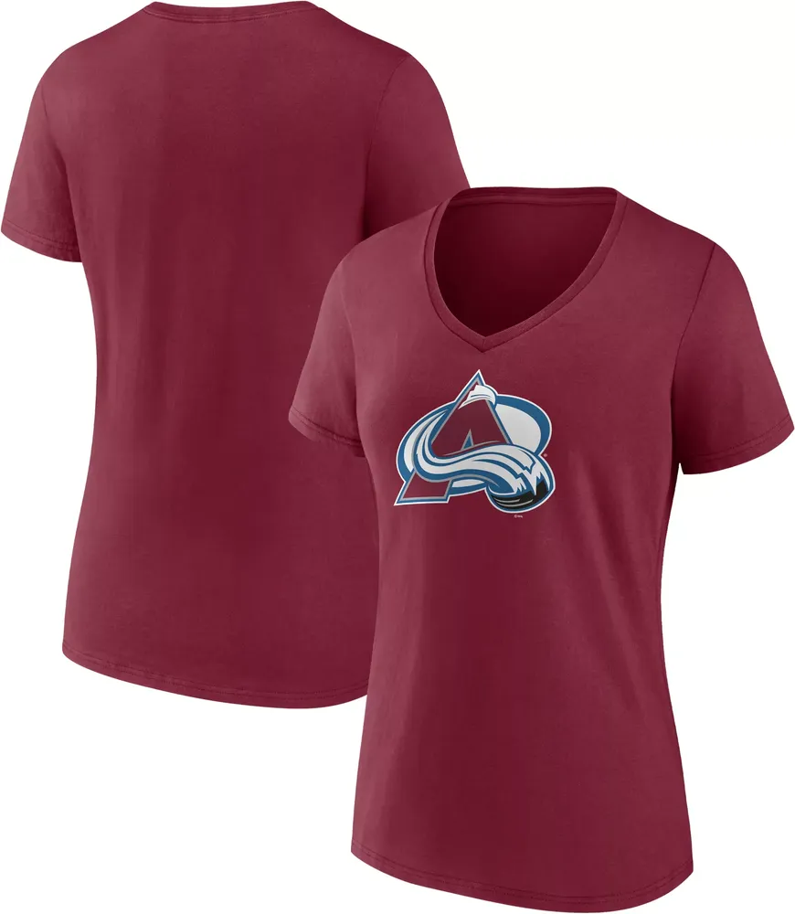 NHL Women's Colorado Avalanche Team Grey V-Neck T-Shirt