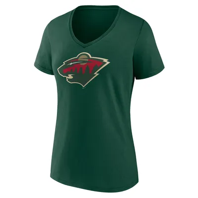 NHL Women's Minnesota Wild Team Dark Green V-Neck T-Shirt