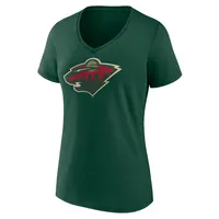 NHL Women's Minnesota Wild Team Dark Green V-Neck T-Shirt