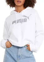 Puma Women's Cropped Metallic Logo Hoodie