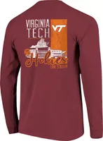 Image One Men's Virginia Tech Hokies Maroon Building Stripe Long Sleeve T-Shirt