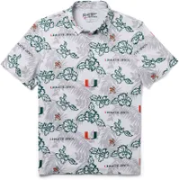 Reyn Spooner Men's Miami Hurricanes White Performance Polo