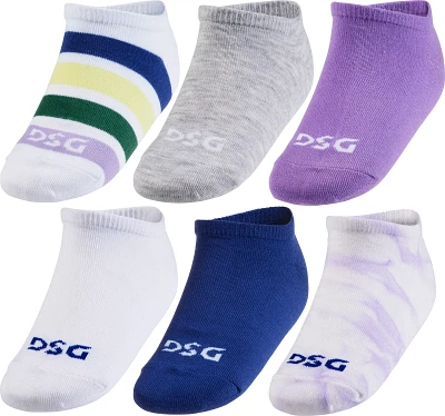 DSG Girls' Fashion Low-Cut Socks Multicolor 6-Pack