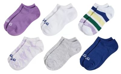 DSG Girls' Fashion Low-Cut Socks Multicolor 6-Pack