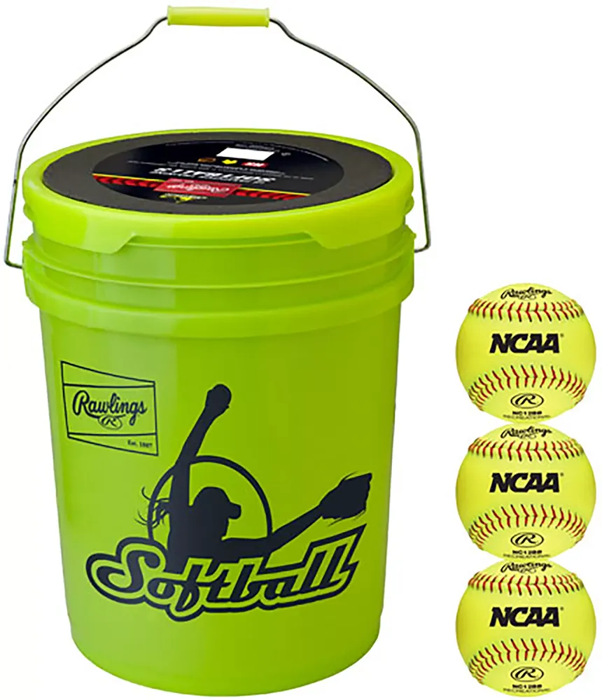 Rawlings 6-Gallon Bucket of 12" Practice Fastpitch Softballs – 12 Pack