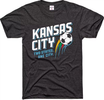 Charlie Hustle Kansas City 'Two States. One City' Vintage Black T-Shirt
