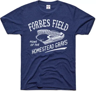 Charlie Hustle Homestead Grays Navy Forbes Field Museum T-Shirt