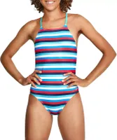 Speedo Women's Printed Tie Back One Piece Swimsuit