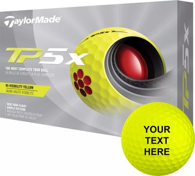 TaylorMade 2021 TP5x Yellow Personalized Golf Balls