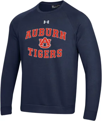 Under Armour Men's Auburn Tigers Blue All Day Fleece Crew Sweatshirt