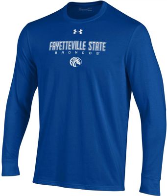 Under Armour Men's Fayetteville State Broncos Blue Performance Cotton Long Sleeve T-Shirt