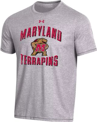 Under Armour Men's Maryland Terrapins Grey Bi-Blend Performance T-Shirt
