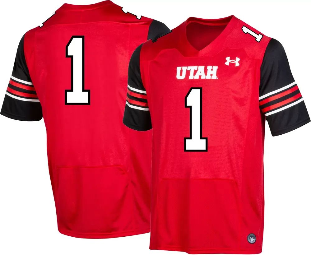 Under Armour Men's Utah Utes #1 Crimson Replica Football Jersey