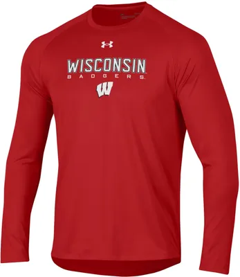 Under Armour Men's Wisconsin Badgers Red Long Sleeve Tech Performance T-Shirt