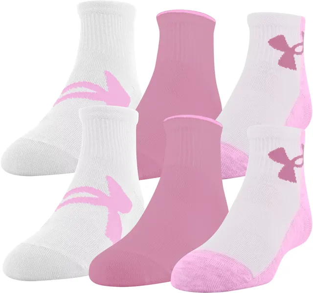 UA Girl's Essential 2.0 6-Pack Quarter Socks