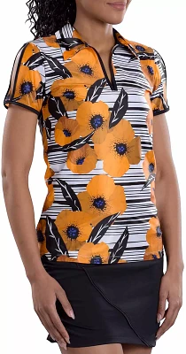 SwingDish Women's Dorothy Printed Short Sleeve Golf Top